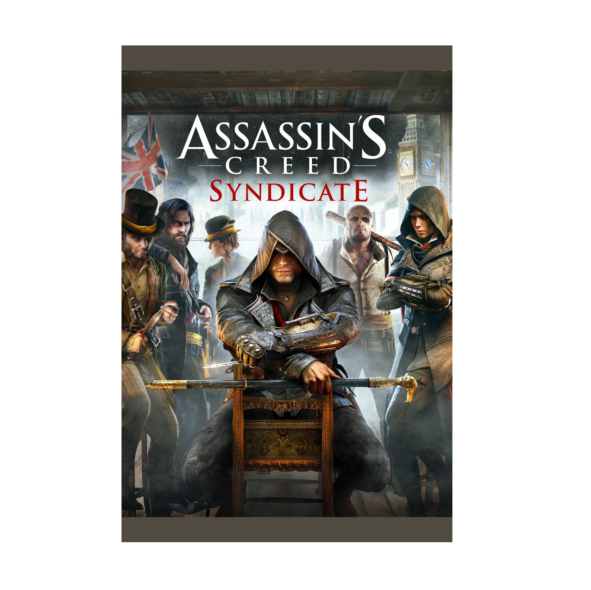 Assassin's Creed Syndicate cover art with logo print